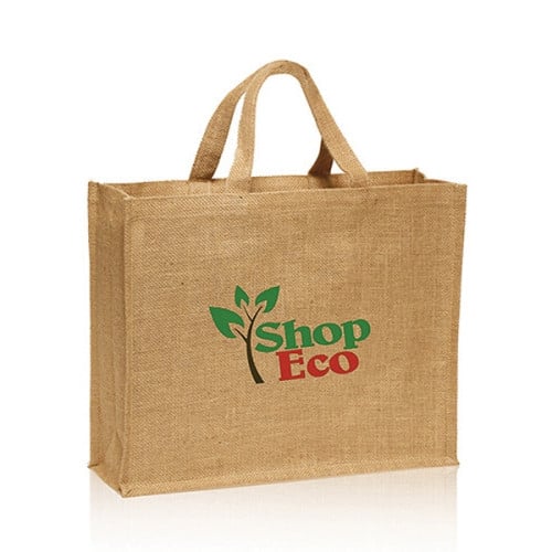 16" W x 14" H Large Jute Tote Bag