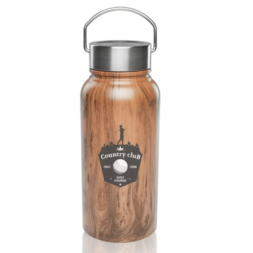 30 oz. Large Wood Coated Stainless Steel Water Bottles