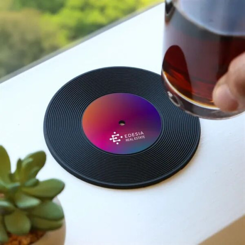 4 Piece Record Coaster Set In Box