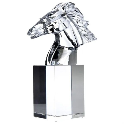 Hand-Sculpted Horse Head Award with Column Style Base