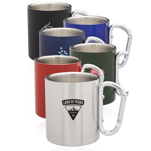 10 oz. Carabiner Handle Stainless Steel Mug