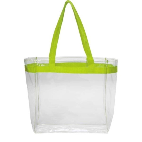 Color Handles Clear Plastic Tote Bags