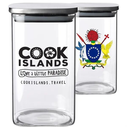 Branson Glass Storage Square Jars, 40 oz.