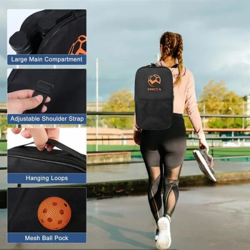 Custom Fiberglass Pickleball Paddle & Ball Set w/ Carry Bag