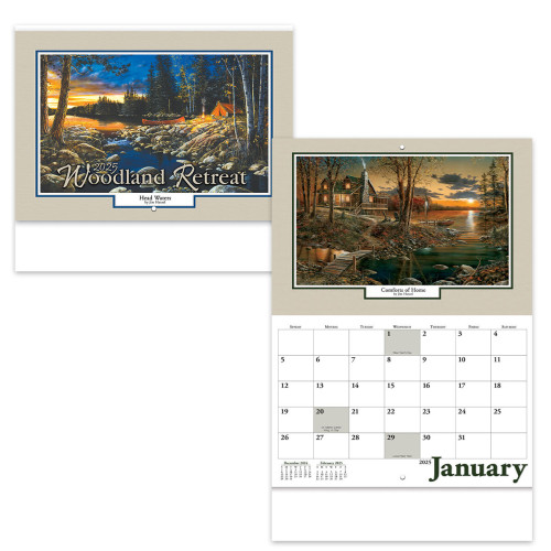 Woodland Retreat Stapled Wall Calendar