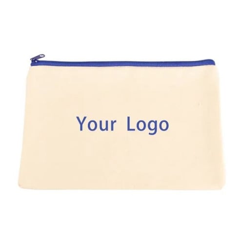 Canvas Cosmetic Bag With Zipper