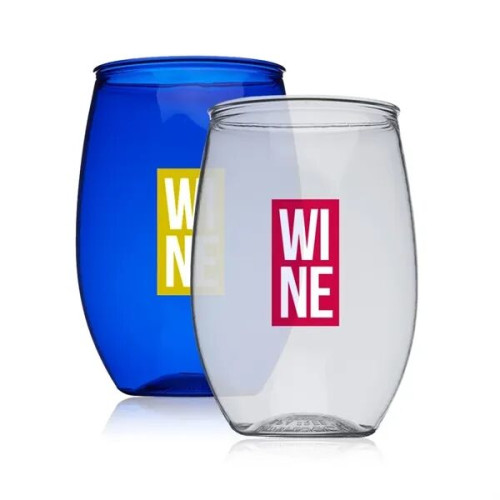 16 oz. Plastic Stemless Wine Glasses