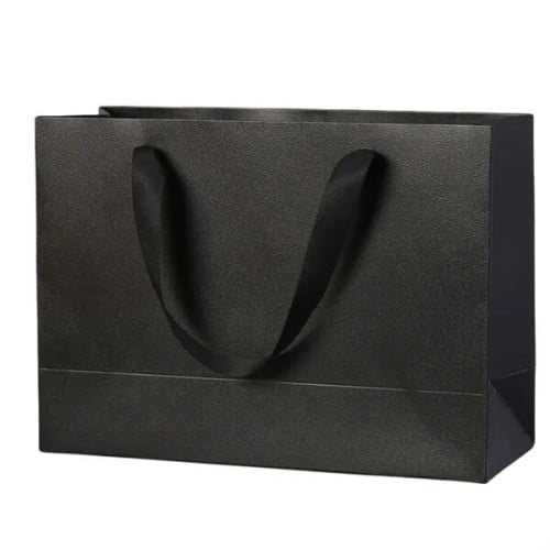 White Kraft Paper Shopping Bags with Ribbon Handles