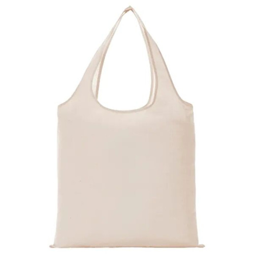 5 oz. Cotton Canvas Shopper Foldable Bag W/ Handle (16"x15")