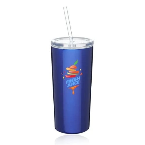 16 oz. Mira Stainless Steel Tumbler with Straw