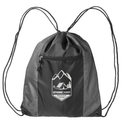 Zipper Pocket Drawstring Backpacks