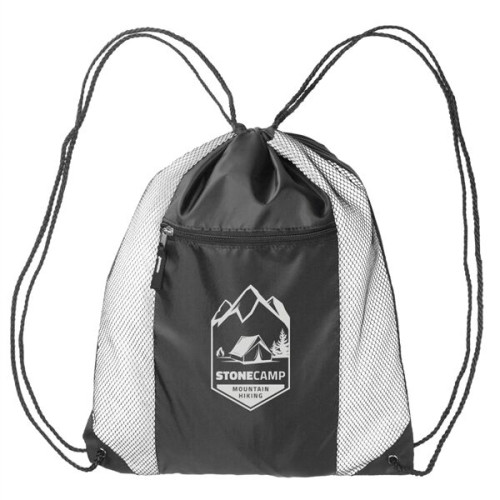Zipper Pocket Drawstring Backpacks