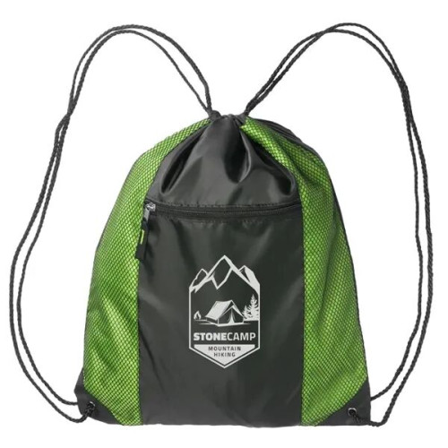 Zipper Pocket Drawstring Backpacks