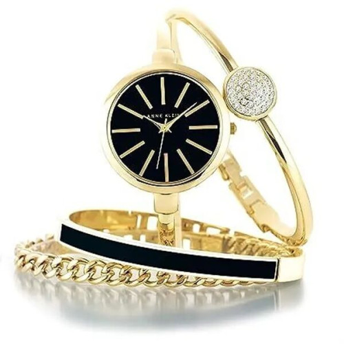 Women's Interchangeable Gold Bangle Bracelet Watch Set