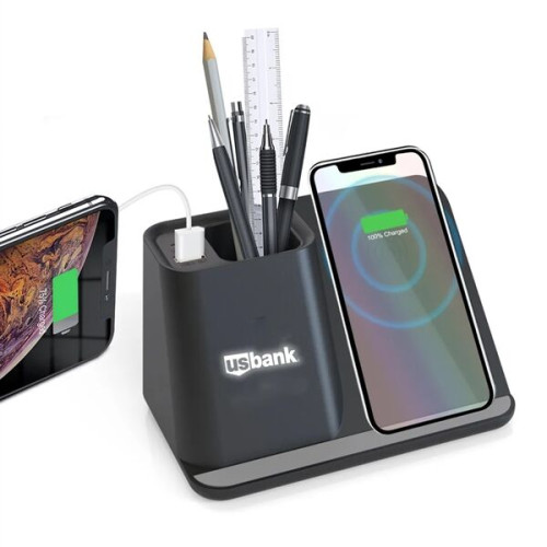 Wireless Charger Stand With Pen Holder - 15W Fast Charge