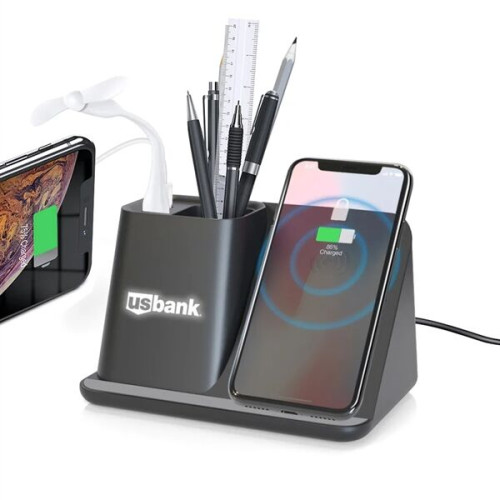Wireless Charger Stand With Pen Holder - 15W Fast Charge