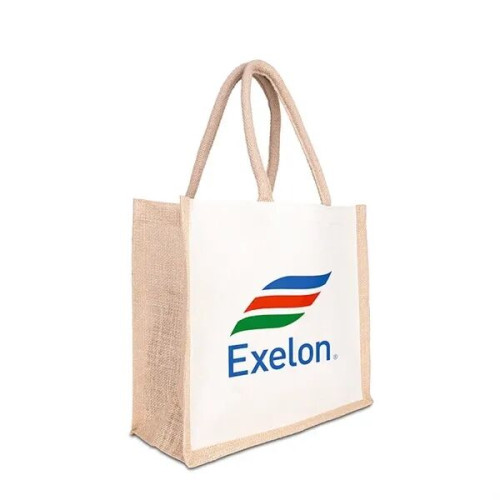 Jute Cotton Tote w/ Webbing Handle