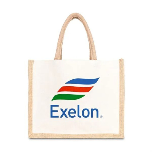 Jute Cotton Tote w/ Webbing Handle