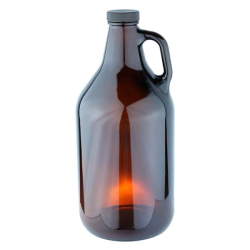 64 oz. Amber Handle Glass Beer Growler