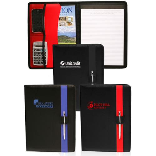 Color Block Black Leather Portfolios