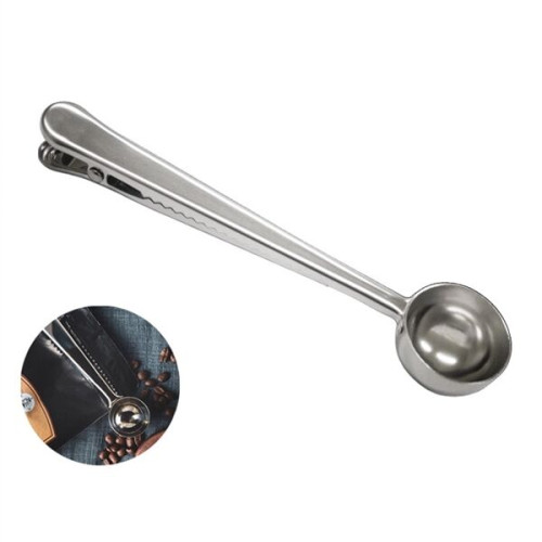 Stainless Steel Coffee Measuring Spoon with Bag Clip