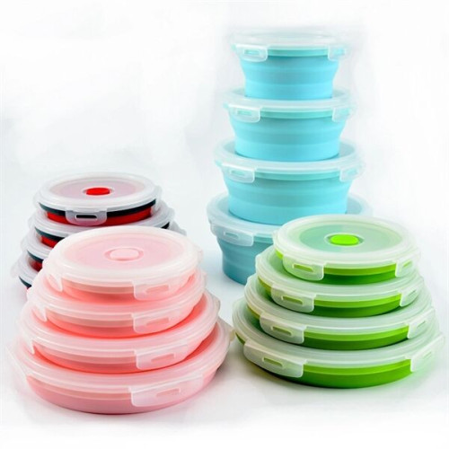 4 pieces foldable silicone bowl
