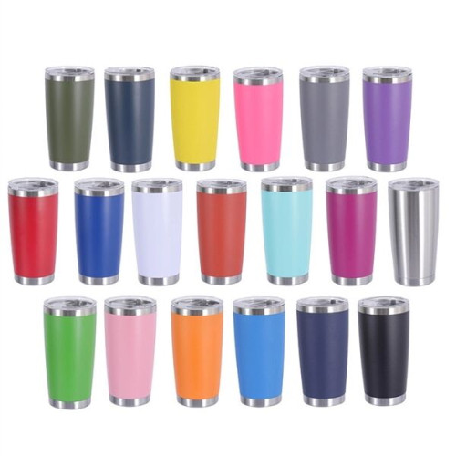 20 OZ STAINLESS STEEL VACUUM INSULATED TUMBLER WITH LIDS