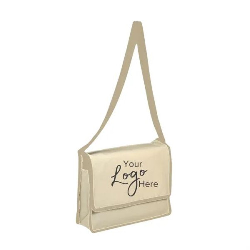 Messenger 13" x 13" x 3" Gusset Bag with Flap with  Binding