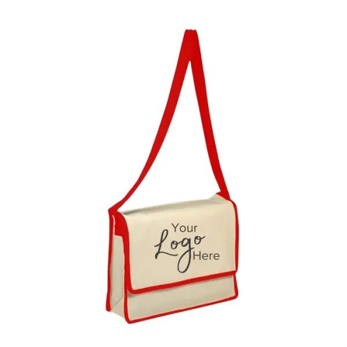 Messenger 13" x 13" x 3" Gusset Bag with Flap with  Binding