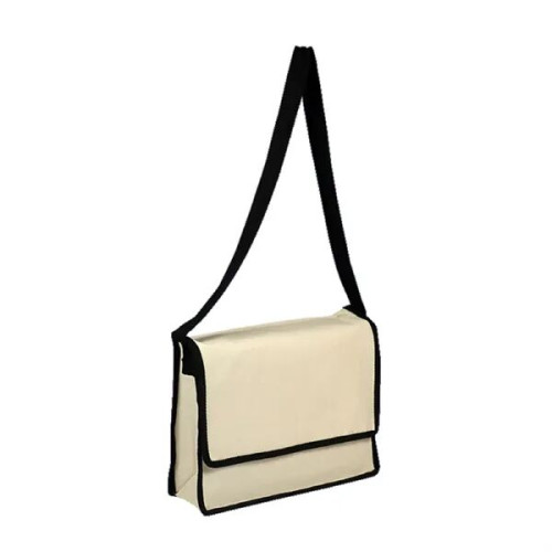 Messenger 13" x 13" x 3" Gusset Bag with Flap with  Binding