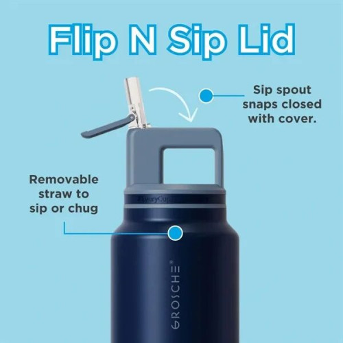 40 oz. GROSCHE® Flip 'N Sip Insulated Straw Water Bottle