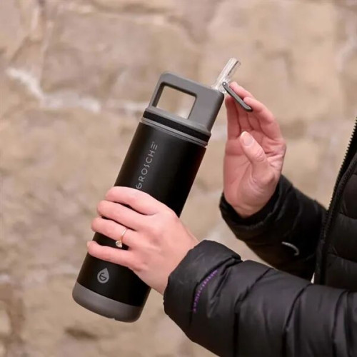20 oz. GROSCHE® Flip 'N Sip Insulated Straw Water Bottle