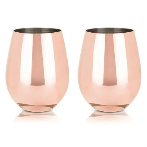 Copper Stemless Wine Glasses
