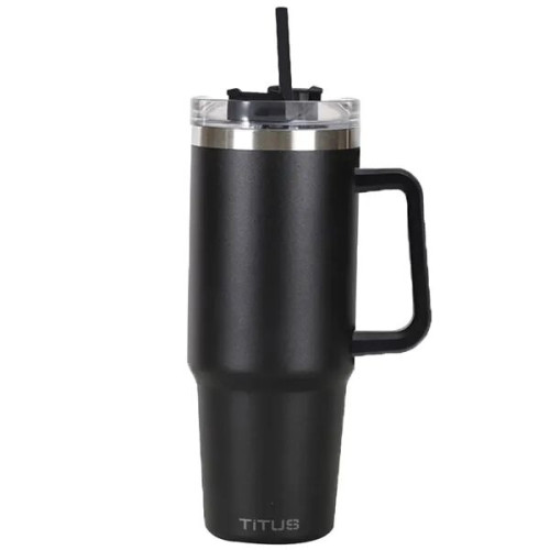 Premium 30 oz TiTUS® Stainless Steel Straw Travel Mug
