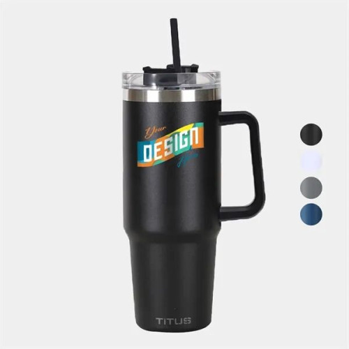 Premium 30 oz TiTUS® Stainless Steel Straw Travel Mug