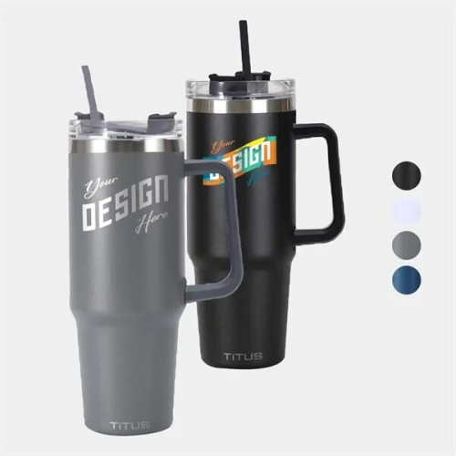 Premium 30 oz TiTUS® Stainless Steel Straw Travel Mug