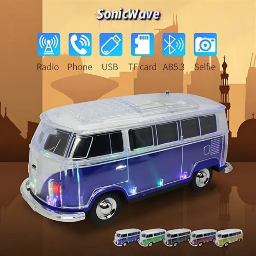 SonicWave Drive Bus-Shaped Bluetooth Speaker