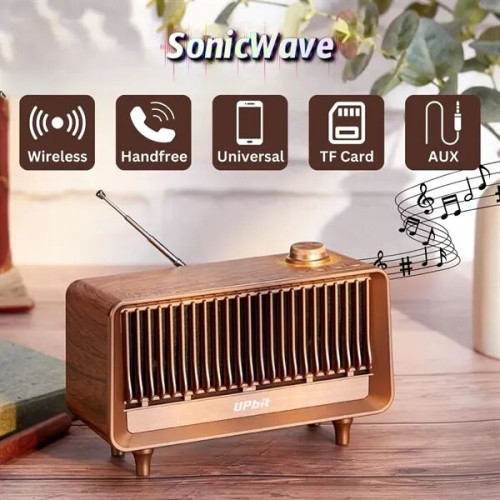 SonicWave Vintage Retro Bluetooth Speaker with USB, TF Card