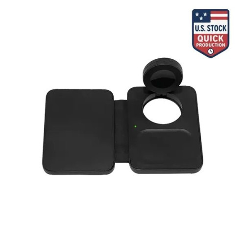 3-in-1 Compact 15W Wireless Charging Pad