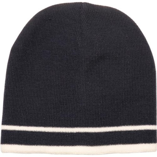 Acrylic Knit Beanies with Double Stripe