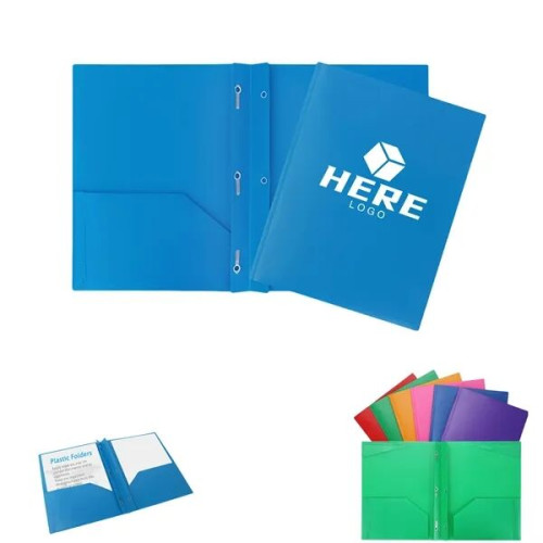 Plastic File 3 Hole Punch Folders with 2 Pockets(A4 Size)