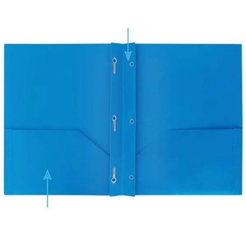 Plastic File 3 Hole Punch Folders with 2 Pockets(A4 Size)