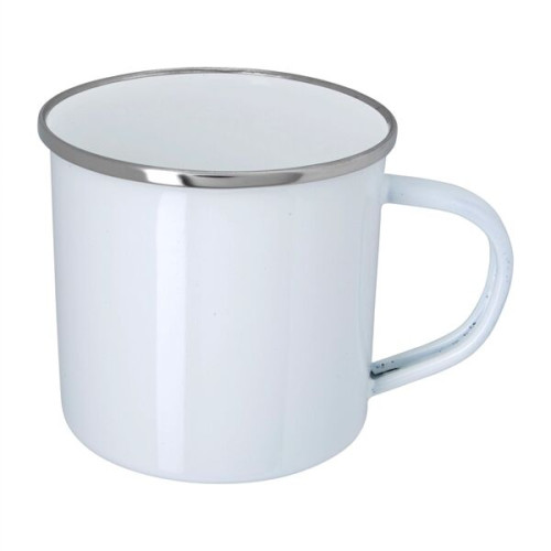 11.8 oz. Enamel Mug with Stainless Steel Rim with Steel C...