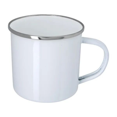 11.8 oz. Enamel Mug with Stainless Steel Rim with Steel C...