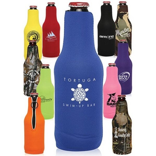 Neoprene Zippered Beer Bottle Custom Coolies