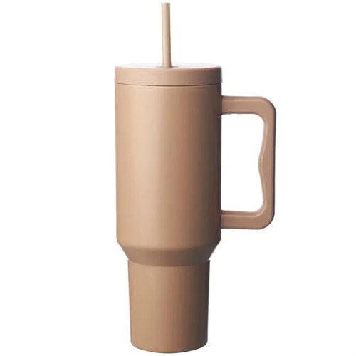 40 oz. Stainless Steel Travel Mugs w/ Handle & Straw Lid