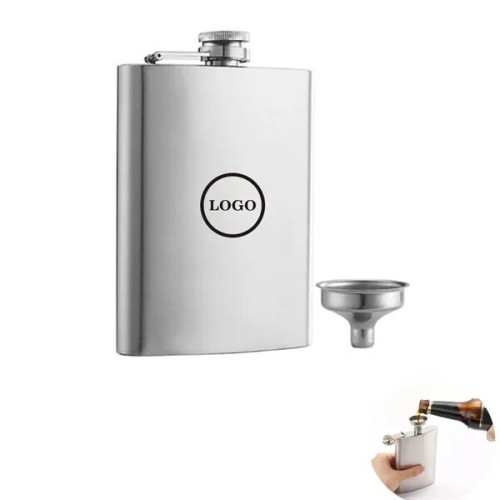 8 Oz. Stainless Steel Flask With Funnel