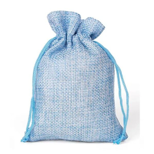 Medium Natural Burlap Pouches Jute Drawstring Bags 5" X 7"