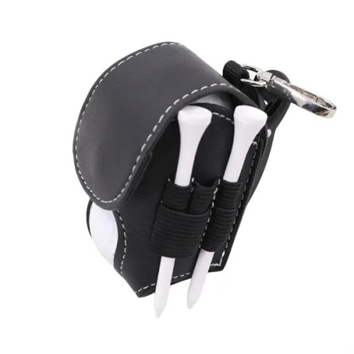 Compact Leather Golf Ball Bag