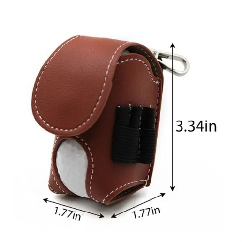Compact Leather Golf Ball Bag